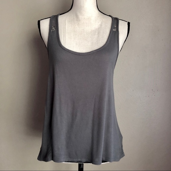 [PacSun] Lace Gray Top - Picture 2 of 2